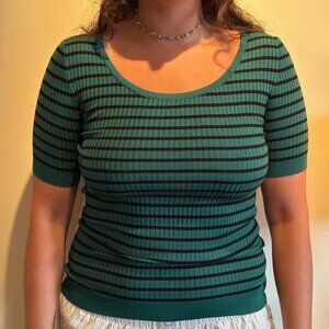 Dolce & Gabbana - Green and Black Stripped T-Shirt